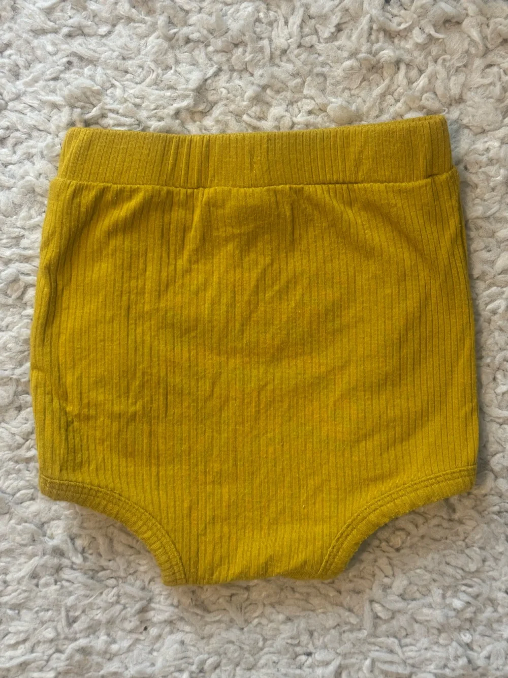 Kate Quinn high waist ruffle bloomer | stretchy modal rib | mustard - 6-12m